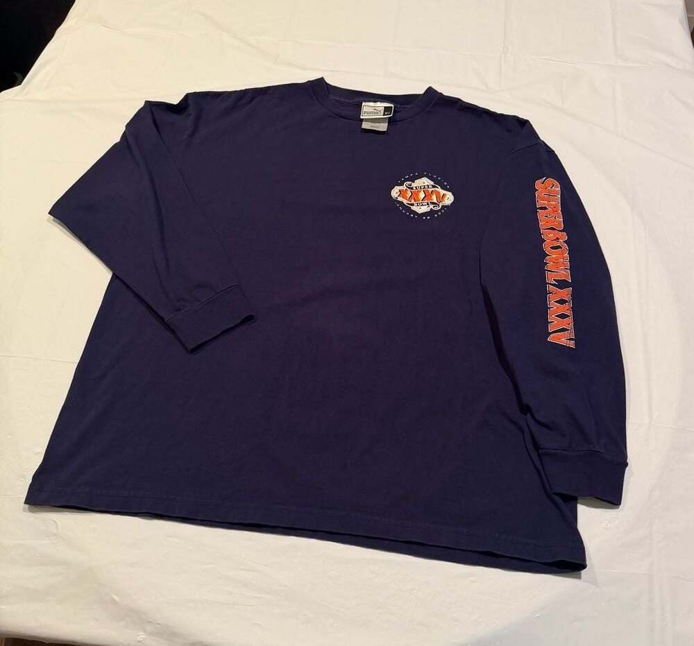 Vintage Puma Super Bowl XXXV 2001 Tampa Florida Long Sleeve T-Shirt
